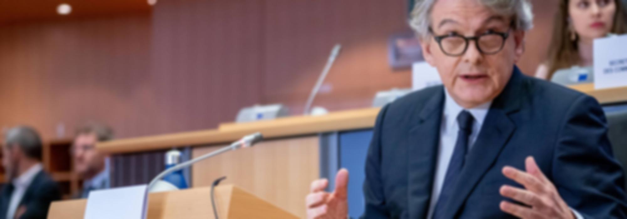 Thierry Breton in het Europees Parlement. foto: European Parliament from EU [CC BY 2.0]