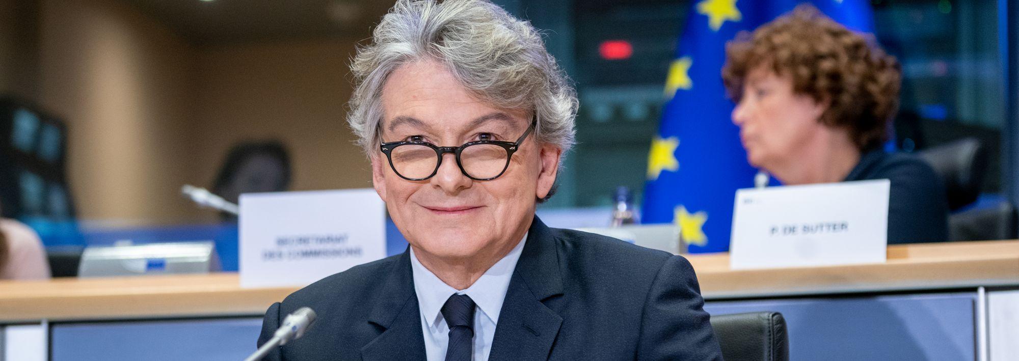 Thierry Breton in het Europees Parlement. bron: European Parliament from EU [CC BY 2.0]